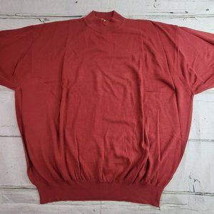 Vintage Zante Cayenne Red Short Sleeve Italian Mock Sweater Mens 4XL NWT